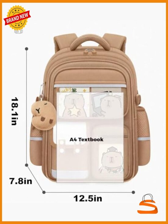 Large Capacity Waterproof Kawaii Backpack with Pins Accessories 12 Piece Set main image 7